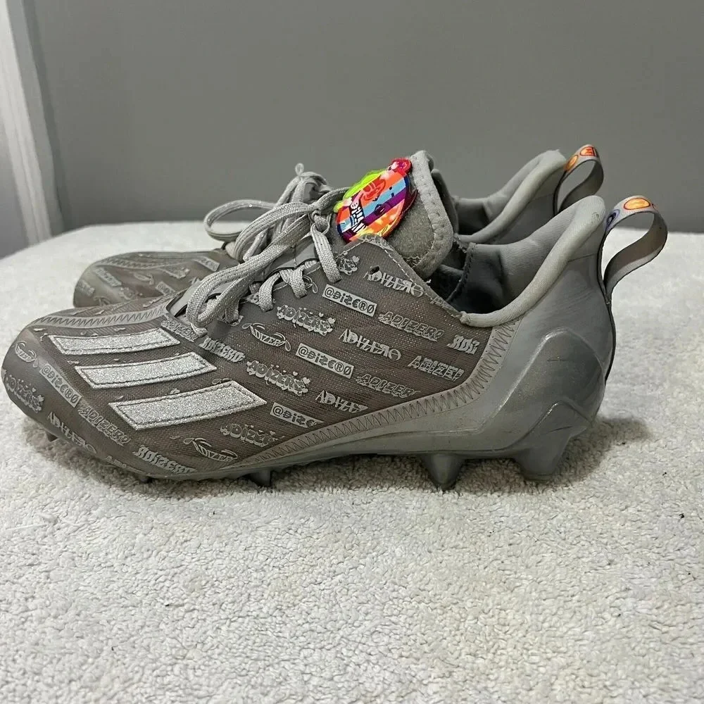 Adidas Adizero Mens Sz 9 Big Mood Silver Football Cleats GY4380